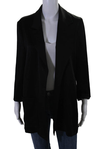 Kimberly Taylor Womens Long Sleeves Open Front Blazer Jacket Black Size Medium