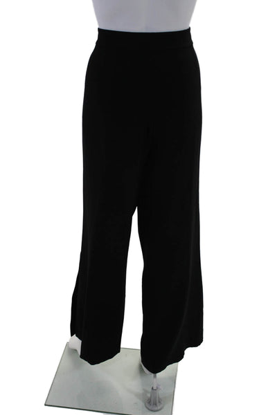 Theory Womens Admiral Crepe High Slit Wide Leg Dress Pant Trousers Black Size 10