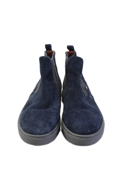 Venettini Womens Suede Stretch Inset Ankle Boots Navy Blue Grey Size 38 8