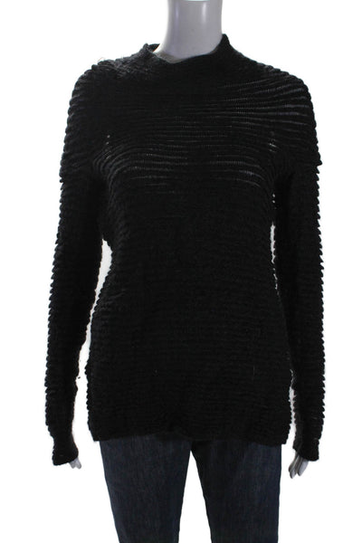 COS Womens Crew Neck Long Sleeve Thick Knit Sweater Black Size Small