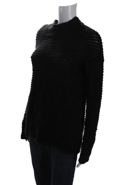 COS Womens Crew Neck Long Sleeve Thick Knit Sweater Black Size Small