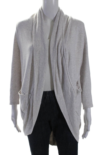 Athleta Womens Beige Cowl Neck Open Front Cardigan Sweater Top Size XXS/XS