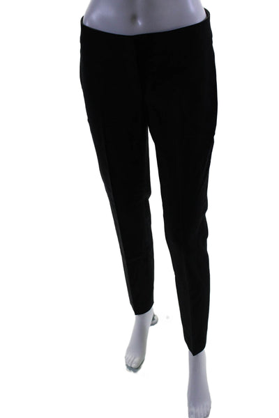 Gunex Womens Wool Black High Rise Pleated Straight Leg Dress Pants Size 4