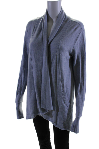 Athleta Womens Knit Open Front Long Sleeve Cardigan Sweater Gray Size XS