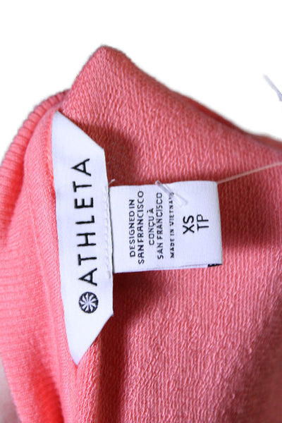 Athleta Womens V-neck Long Sleeve Pullover Sweater Salmon Pink Size XS