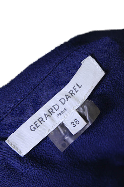 Gerard Darel Womens Half Button Down A Line Midi Dress Navy Blue Size EUR 36