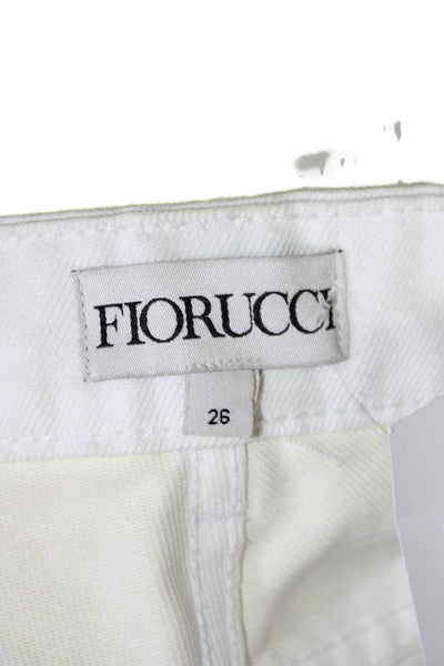 Fiorucci Women's Button Closure Five Pockets Straight Leg Pants Yellow Size 26