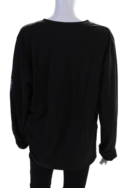 Helmut Lang Women's Round Neck Long Sleeves Basic T-Shirt Black Size L