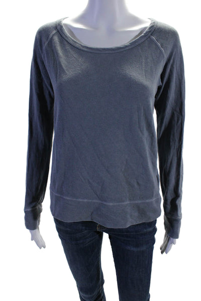 Standard James Perse Womens Long Sleeves Sweatshirt Gray Blue Cotton Size 1