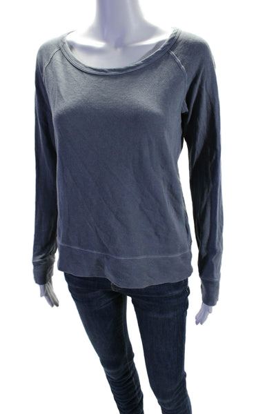 Standard James Perse Womens Long Sleeves Sweatshirt Gray Blue Cotton Size 1