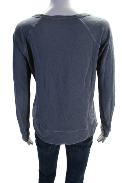 Standard James Perse Womens Long Sleeves Sweatshirt Gray Blue Cotton Size 1