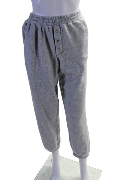 Donni Women's Elastic Waist Pockets Tapered Leg Sweatpants Gray Size M