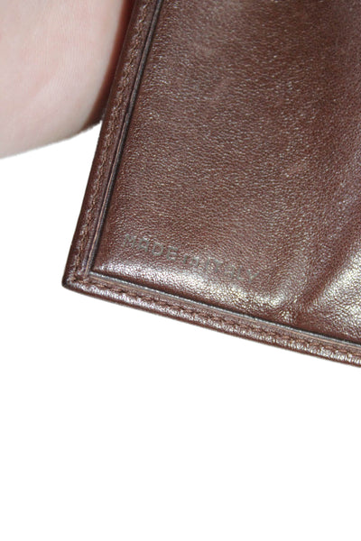 Designer Mens Leather Bifold Flat Multilayered Billfold Card Wallet Brown