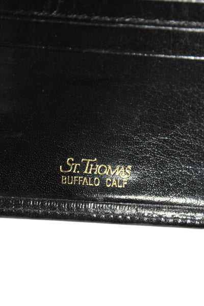 Designer St. Thomas Mens Leather Multifold Logo Medallion Billfold Card Wallet B