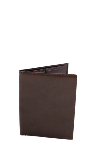 Scully Mens Leather Open Closure Bifold Multilayered Flat Billfold Wallet Brown