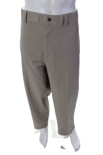 Oak Hill Mens Cotton Khaki Pleated Straight Leg Pants Size 44W 33L