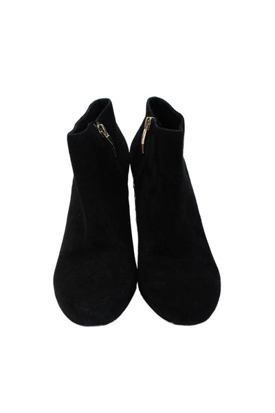 Kate Spade New York Womens Black Suede Grommet Heels Ankle Boots Shoes Size 8M