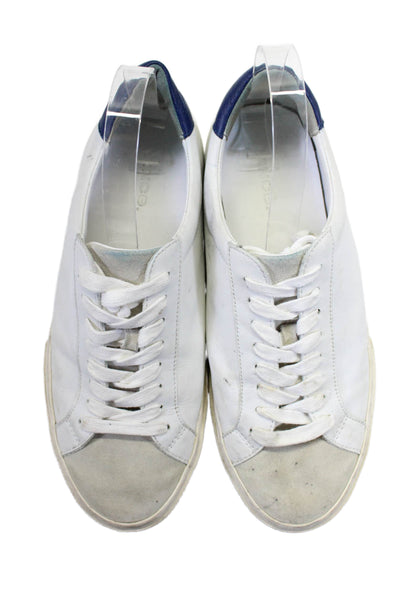 Vince Women's Round Toe Leather Rubber Sole Lace Up Sneakers White Size 8