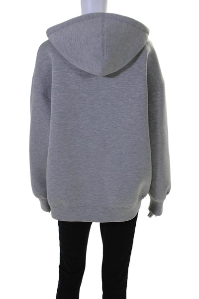 Zara Womens Full Zipper Long Sleeves Hooded Sweatshirt Heather Gray Size Small