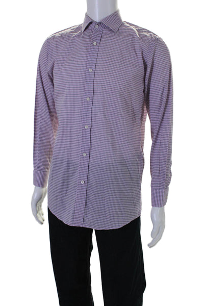 Ralph Lauren Black Label Mens Plaid Button Down Shirt Pink Black Size 15.5