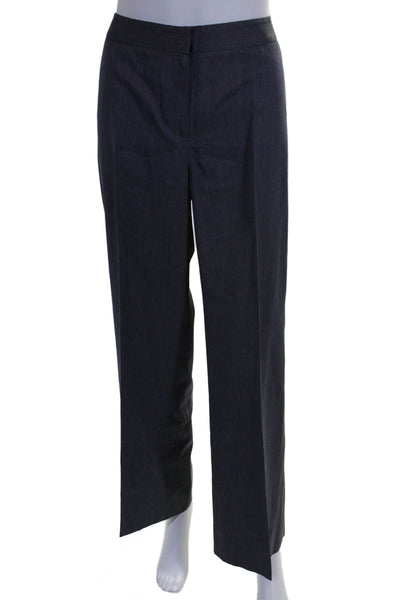 Lafayette 148 New York Womens Wool Blend Button Up Pant Suit Blue Size 10 8