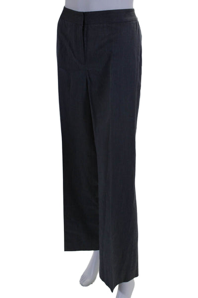 Lafayette 148 New York Womens Wool Blend Button Up Pant Suit Blue Size 10 8