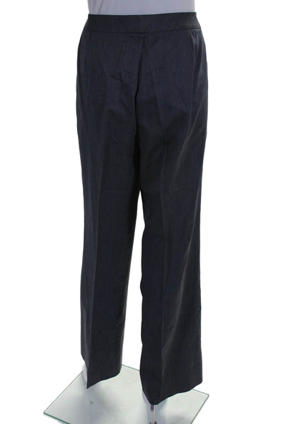 Lafayette 148 New York Womens Wool Blend Button Up Pant Suit Blue Size 10 8