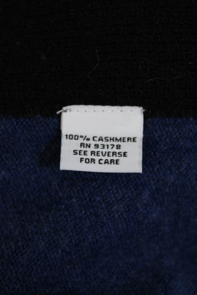 The Cashmere Project Womens Crew Neck Cashmere Sweater Blue Black Size Small