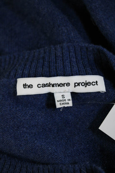 The Cashmere Project Womens Crew Neck Cashmere Sweater Blue Black Size Small