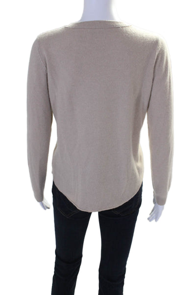 Hartford Womens Beige Cashmere V-Neck Long Sleeve Pullover Sweater Top Size 0