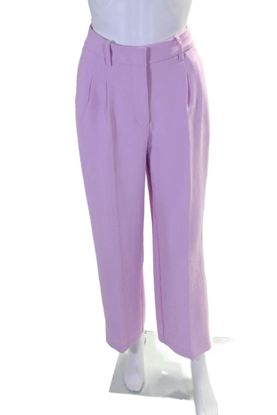 Wilfred Womens Pleated Hook & Eye High Rise Straight Leg Dress Pants Pink Size 0