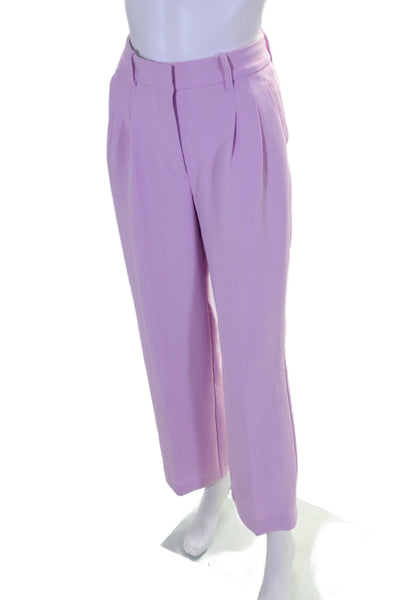 Wilfred Womens Pleated Hook & Eye High Rise Straight Leg Dress Pants Pink Size 0