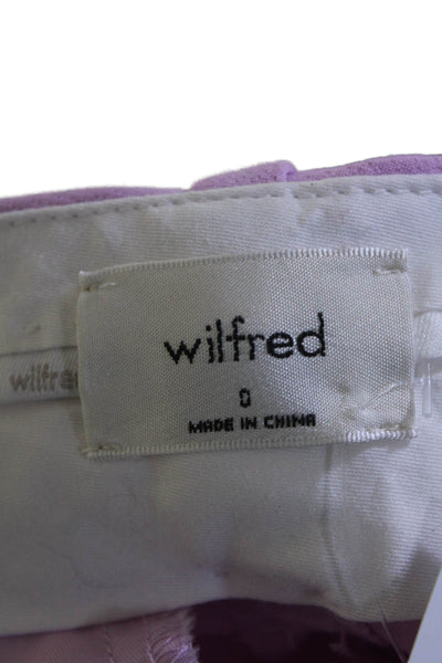 Wilfred Womens Pleated Hook & Eye High Rise Straight Leg Dress Pants Pink Size 0