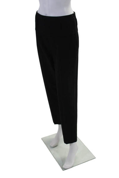 Peserico Womens Black High Rise Pleated Straight Leg Dress Pants Size 30