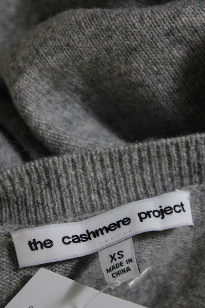 The Cashmere Project Womens Cashmere Rhinestone Embellished Sweater Gray Size XS