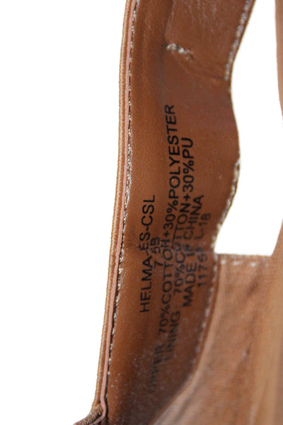 Lauren Ralph Lauren Womens Cotton Slingback Wedge Espadrilles Brown Size 7.5US