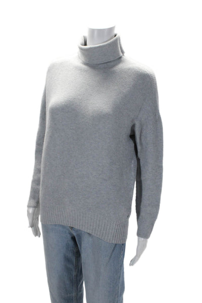 Alexandre Laurent Women Turtleneck Long Sleeves Pullover Sweater Gray Size S