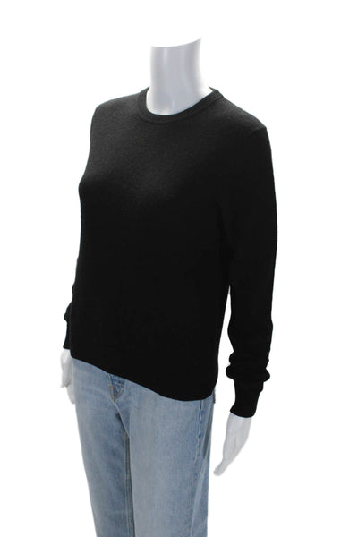 Christinalehr Women's Round Neck Long Sleeves Pullover Sweater Black Size 2