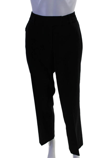 J. Mclaughlin Womens Flat Front Straight Leg Trousers Black Size 4