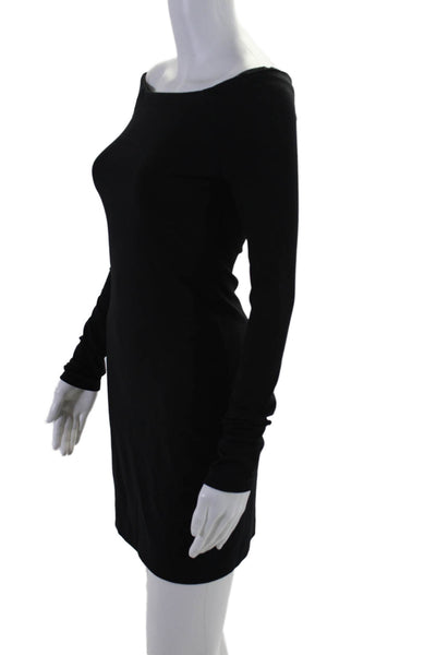 The Row Womens Long Sleeves Off The Shoulder Body Con Dress Black Size Extra Sma