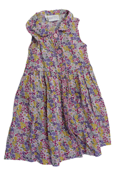 Rachel Riley Childrens Girls Floral Print A Line Dress Multi Colored Size 4