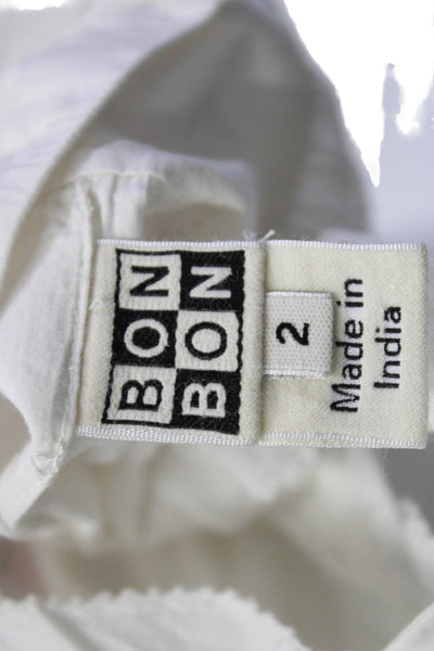 Bon Bon Childrens Girls Floral Print Sleeveless Sun Dress White Cotton Size 2T