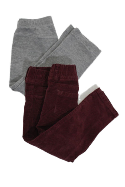 Il Gufo Childrens Boys Sweat Pants Gray Red Wine Size 24 Months 2T Lot 2