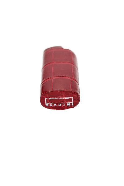 Tardini Womens Genuine American Alligator Cigarette Lighter Holder Red