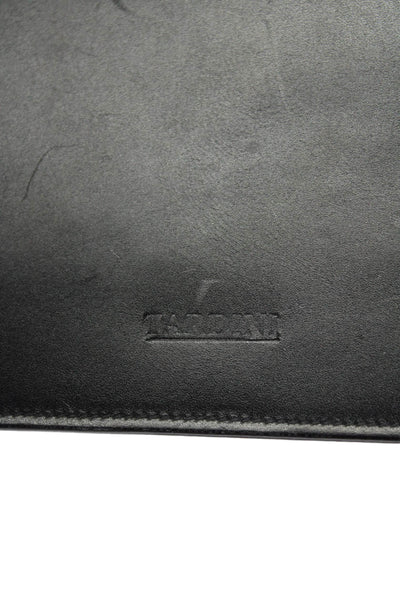 Tardini Womens Leather Zipped Closure Embossed Logo Suede Lining Wallet Black