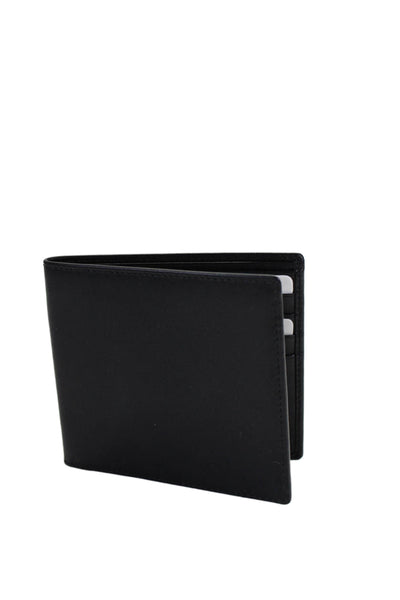 Tardini Womens Leather Side Fold Multilayered Embossed Billfold Wallet Black