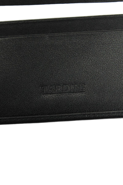 Tardini Womens Leather Side Fold Multilayered Embossed Billfold Wallet Black