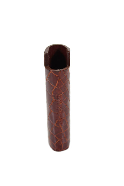 Tardini Womens Genuine Alligator Leather Cigarette Lighter Holder Brown