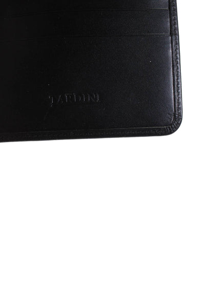 Tardini Womens Tweed Zipped Embossed Square Billfold Fold Clasp Wallet Black