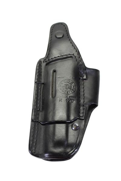 Designer Mens Genuine Leather Double Stitched  Embossed Gun Holder Black